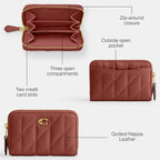 Coach Women's Crystal Signature Jacquard Essential Small Card Case, Mushroom, One Size