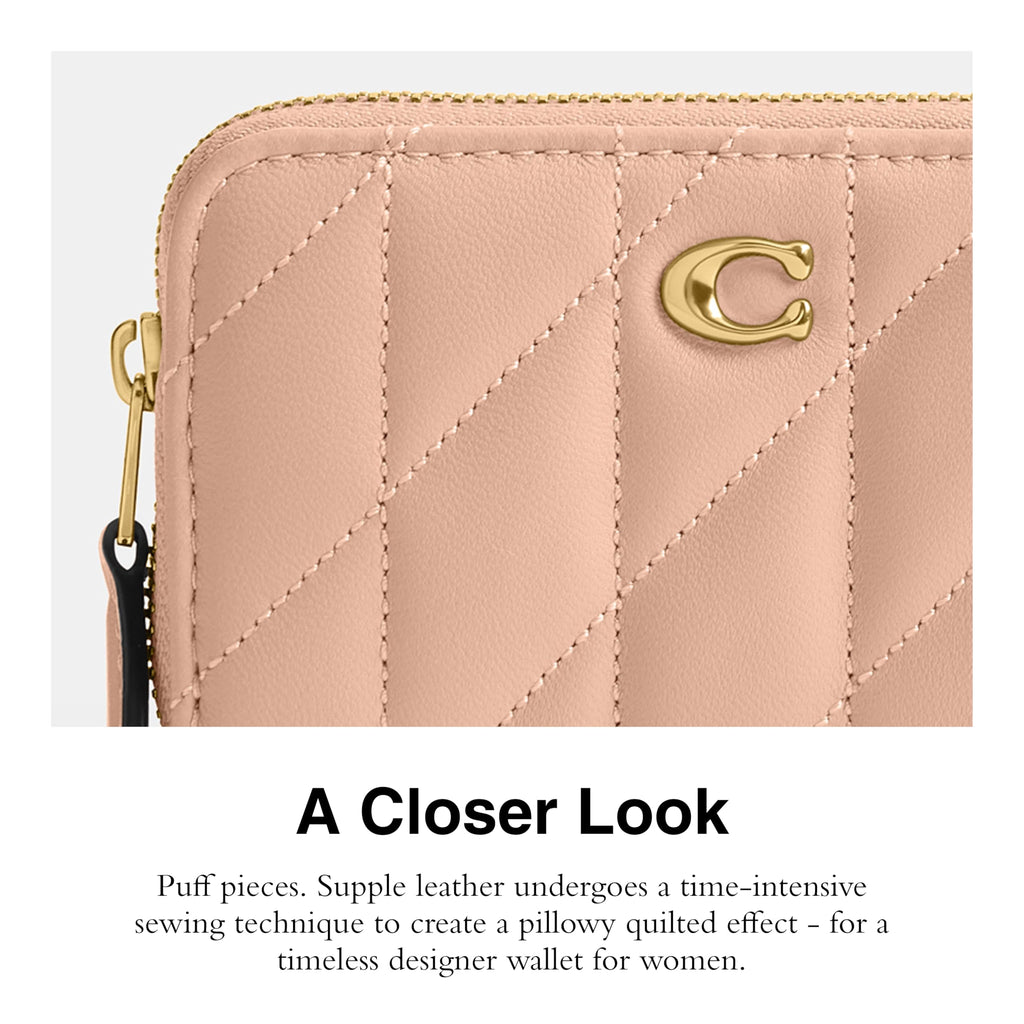 Coach Women's Crystal Signature Jacquard Essential Small Card Case, Mushroom, One Size