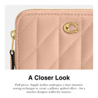 Coach Women's Crystal Signature Jacquard Essential Small Card Case, Mushroom, One Size