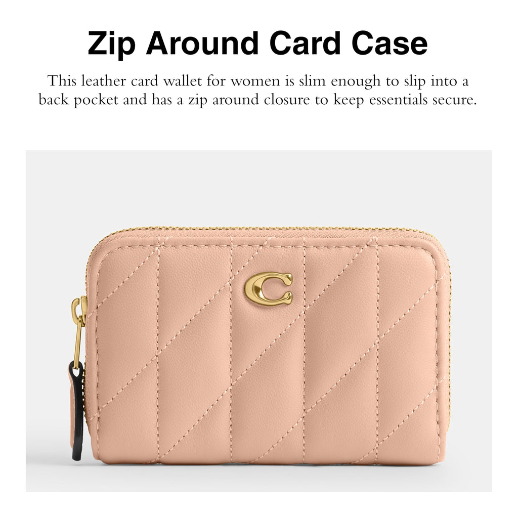 Coach Women's Crystal Signature Jacquard Essential Small Card Case, Mushroom, One Size