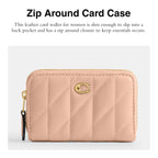 Coach Women's Crystal Signature Jacquard Essential Small Card Case, Mushroom, One Size