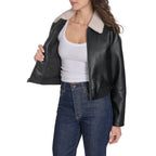 Levi's Women's Faux Leather Bomber With Laydown Collar