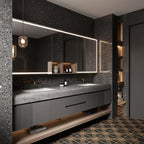 Modern Bathroom Vanity with Double Sink Hidden Handle(88in)