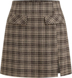 CIDER Mini Skirt High Waist Split Party Basic A Line Skirt