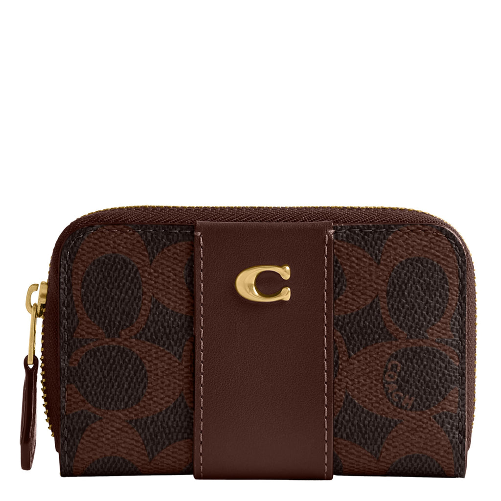 Coach Women's Crystal Signature Jacquard Essential Small Card Case, Mushroom, One Size