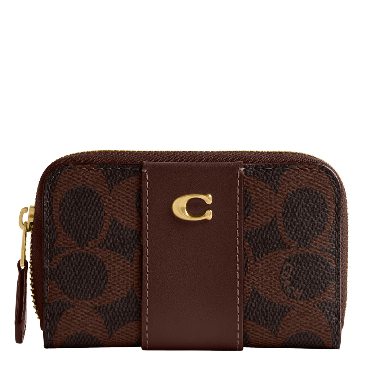 Coach Women's Crystal Signature Jacquard Essential Small Card Case, Mushroom, One Size