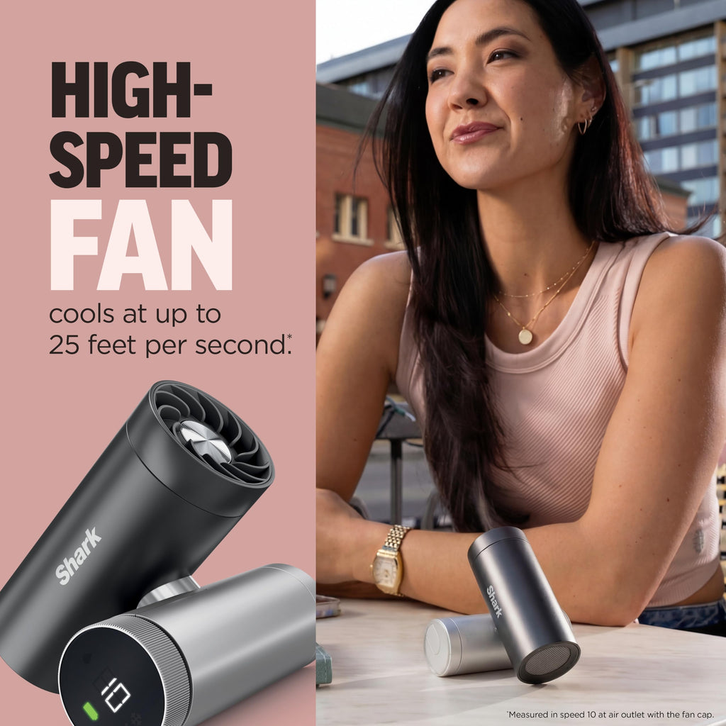 Shark ChillPill 3-in-1 Fan, Mist and Cooling Plate, Iced Latte, FA022BR