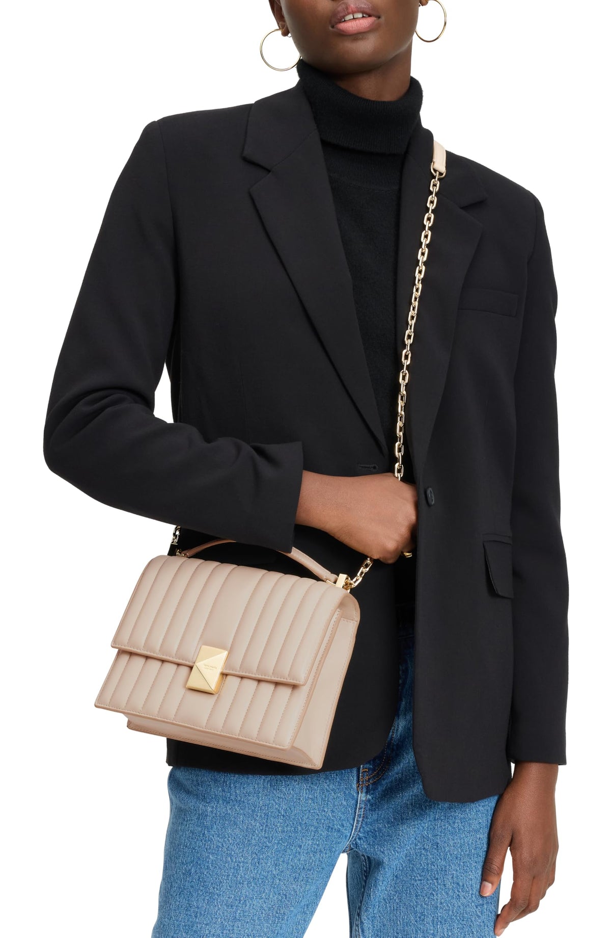 kate spade new york Women's Deco Leather Flap Chain Crossbody