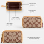 Coach Women's Crystal Signature Jacquard Essential Small Card Case, Mushroom, One Size