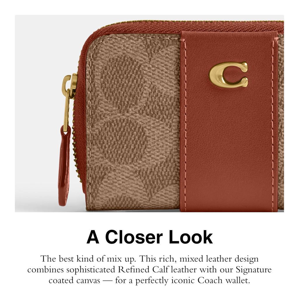 Coach Women's Crystal Signature Jacquard Essential Small Card Case, Mushroom, One Size