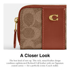 Coach Women's Crystal Signature Jacquard Essential Small Card Case, Mushroom, One Size