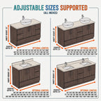 Modern Bathroom Vanity with Double Sink Hidden Handle(88in)