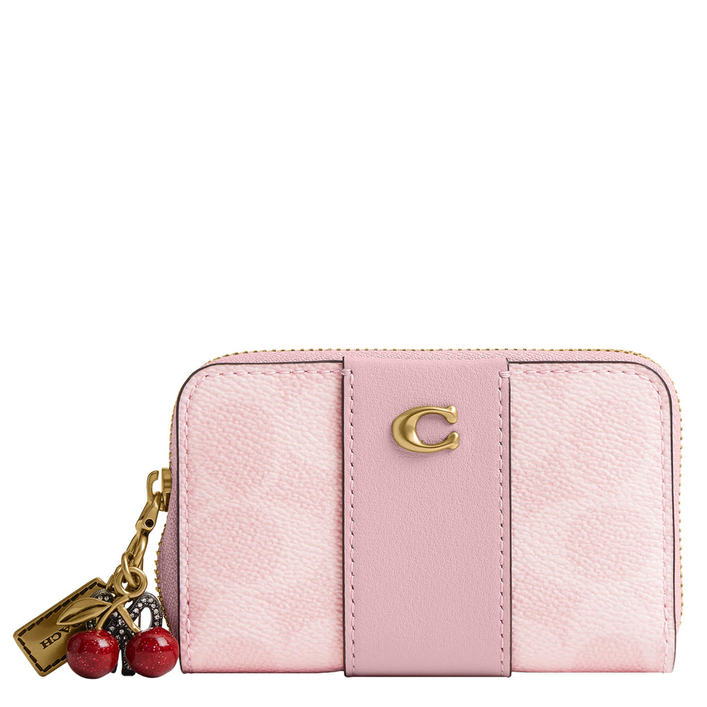 Coach Women's Crystal Signature Jacquard Essential Small Card Case, Mushroom, One Size