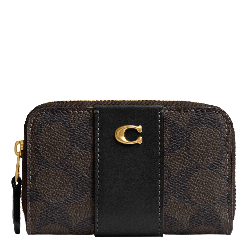Coach Women's Crystal Signature Jacquard Essential Small Card Case, Mushroom, One Size