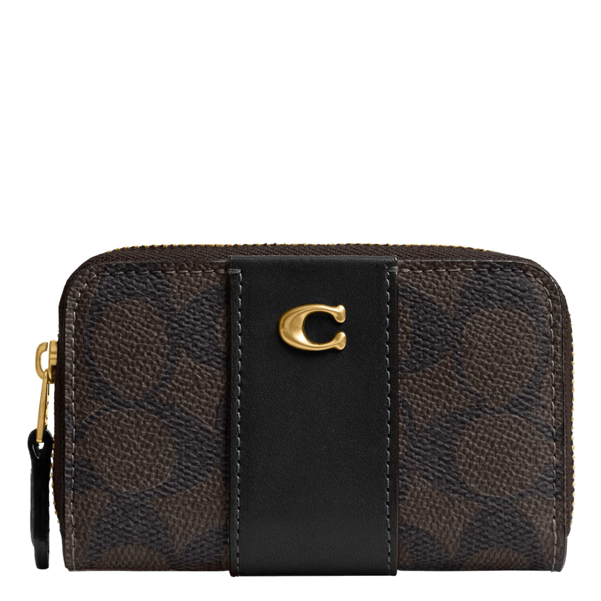 Coach Women's Crystal Signature Jacquard Essential Small Card Case, Mushroom, One Size