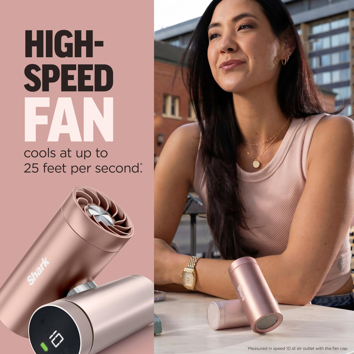 Shark ChillPill 3-in-1 Fan, Mist and Cooling Plate, Iced Latte, FA022BR