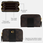 Coach Women's Crystal Signature Jacquard Essential Small Card Case, Mushroom, One Size