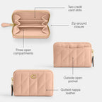 Coach Women's Crystal Signature Jacquard Essential Small Card Case, Mushroom, One Size