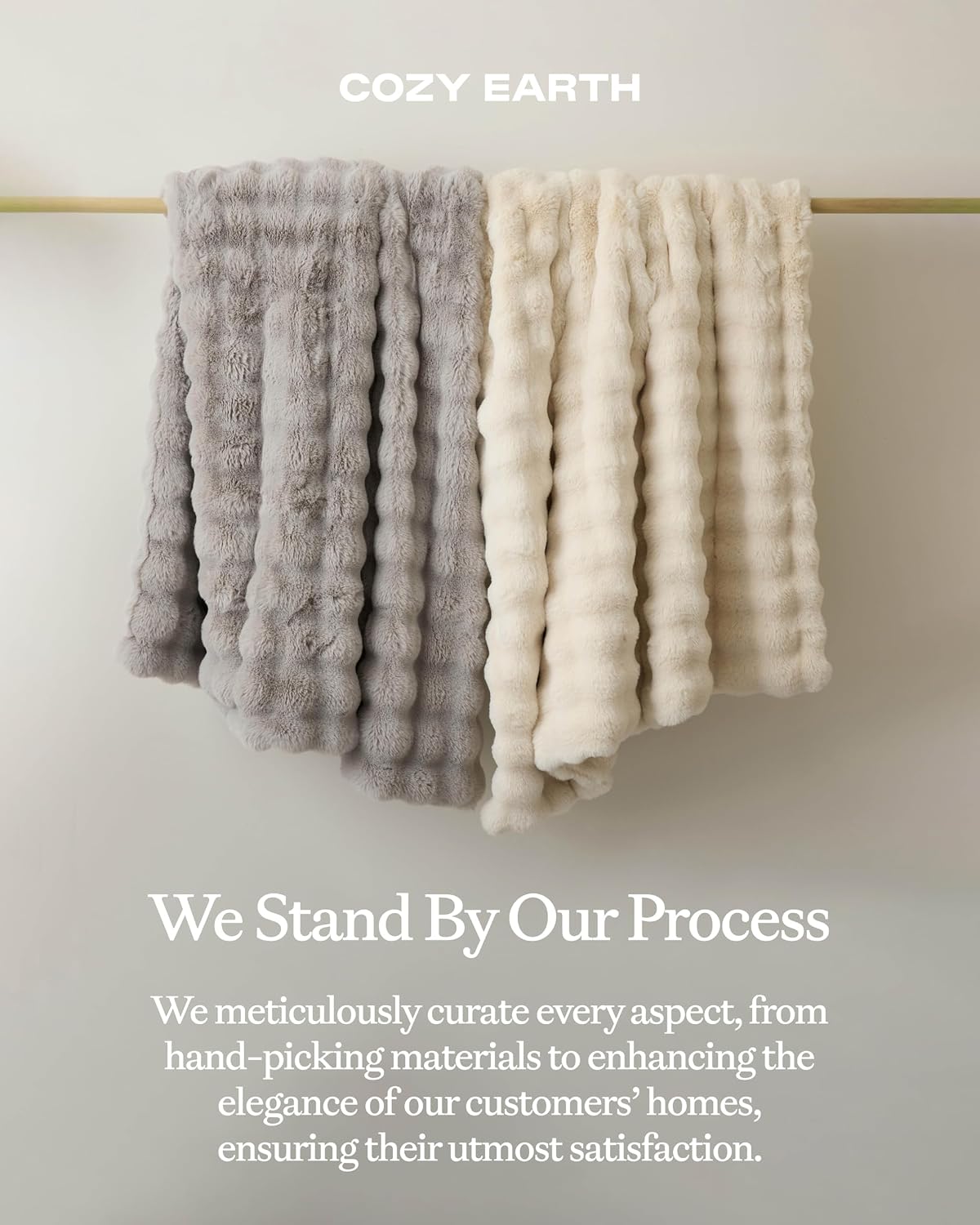 Cozy Earth Bubble Cuddle Blanket, Faux Fur Ultra-Soft Luxury Throw Blanket