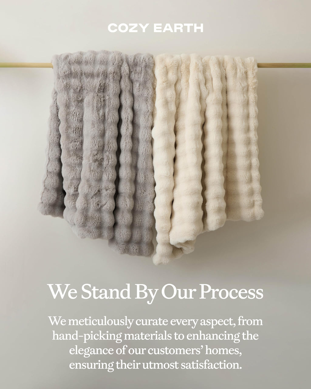 Cozy Earth Bubble Cuddle Blanket, Faux Fur Ultra-Soft Luxury Throw Blanket