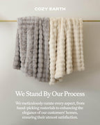 Cozy Earth Bubble Cuddle Blanket, Faux Fur Ultra-Soft Luxury Throw Blanket