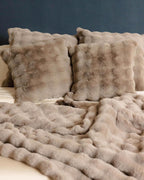 Cozy Earth Bubble Cuddle Blanket, Faux Fur Ultra-Soft Luxury Throw Blanket