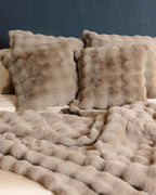 Cozy Earth Bubble Cuddle Blanket, Faux Fur Ultra-Soft Luxury Throw Blanket