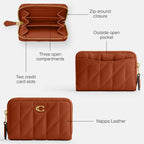 Coach Women's Crystal Signature Jacquard Essential Small Card Case, Mushroom, One Size