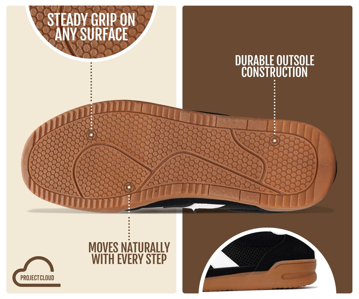Project Cloud 100% Genuine Leather Sneakers for Men Easy Slip-on Mens Shoes