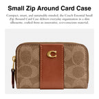Coach Women's Crystal Signature Jacquard Essential Small Card Case, Mushroom, One Size