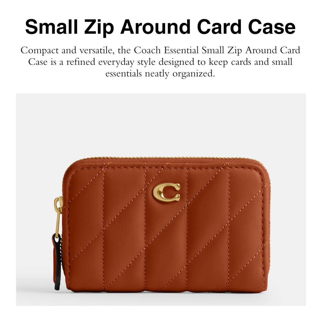 Coach Women's Crystal Signature Jacquard Essential Small Card Case, Mushroom, One Size