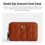 Coach Women's Crystal Signature Jacquard Essential Small Card Case, Mushroom, One Size