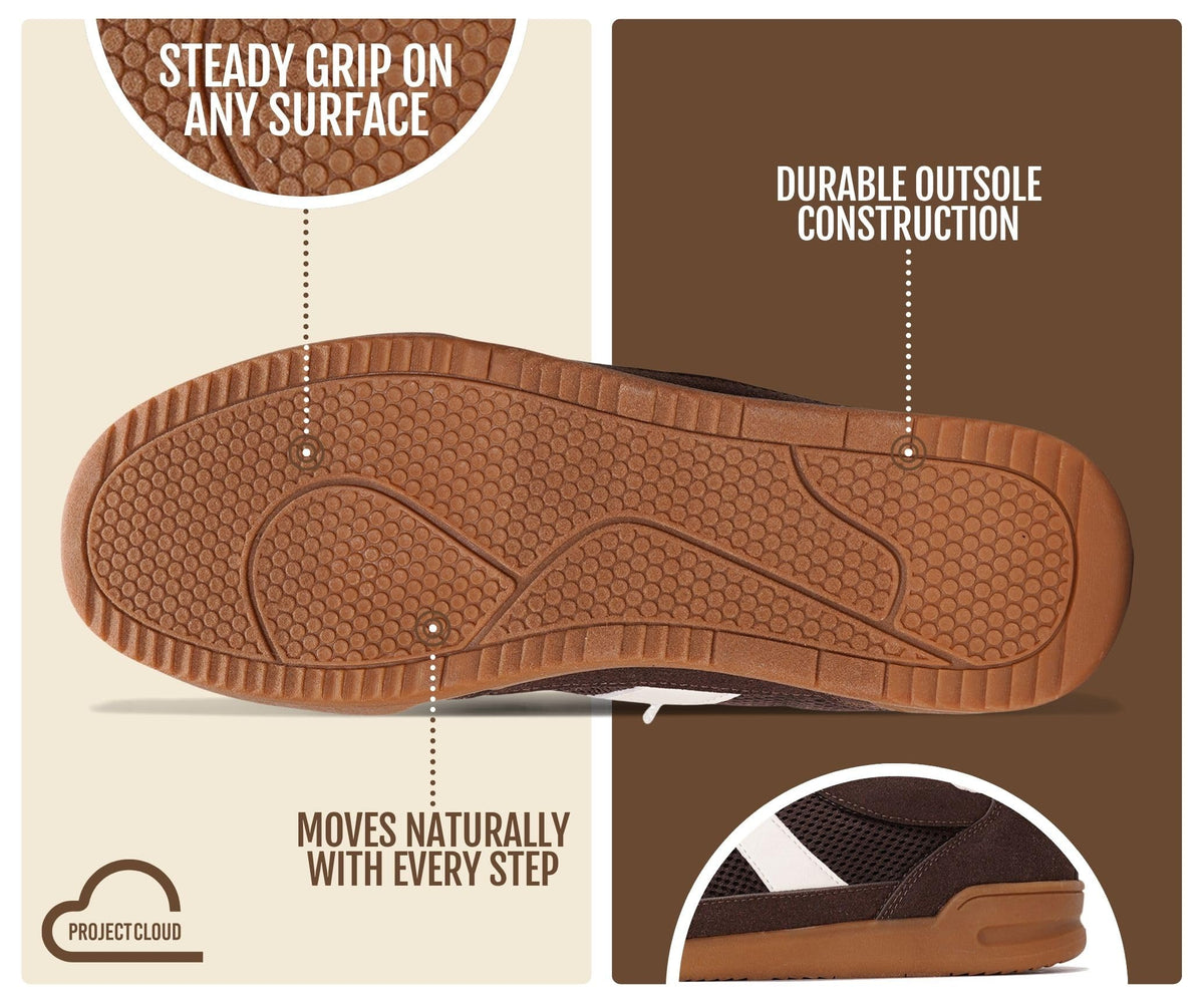 Project Cloud 100% Genuine Leather Sneakers for Men Easy Slip-on Mens Shoes