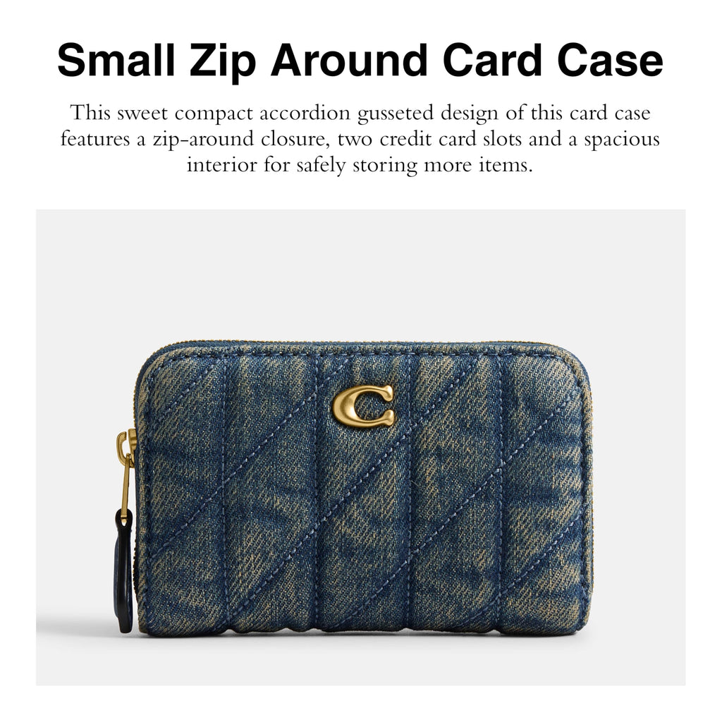 Coach Women's Crystal Signature Jacquard Essential Small Card Case, Mushroom, One Size