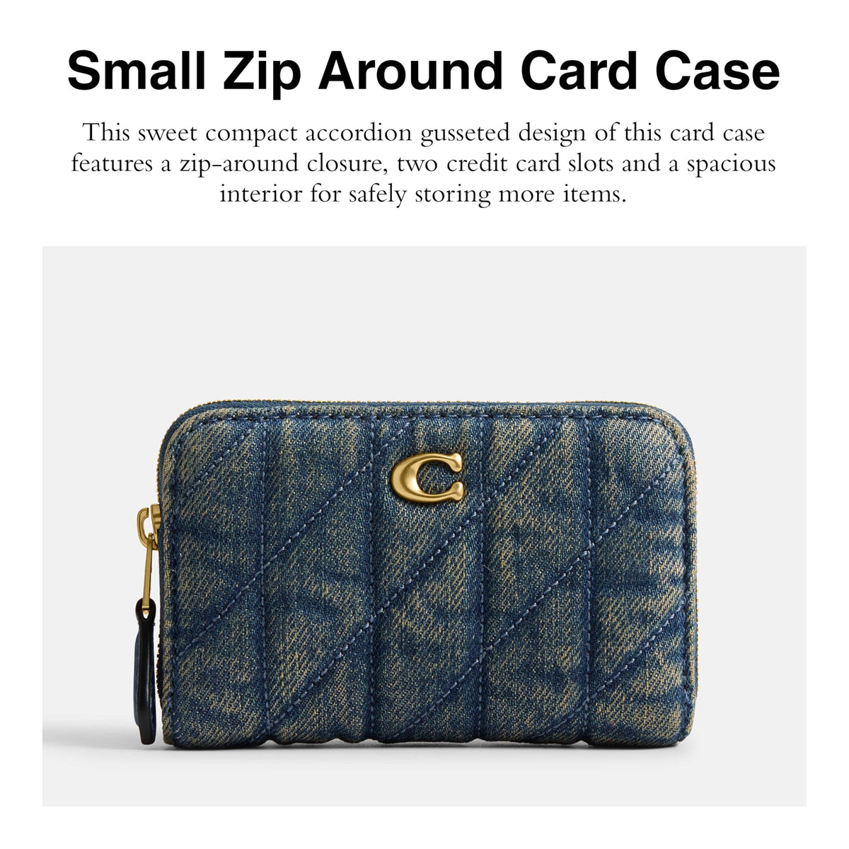 Coach Women's Crystal Signature Jacquard Essential Small Card Case, Mushroom, One Size