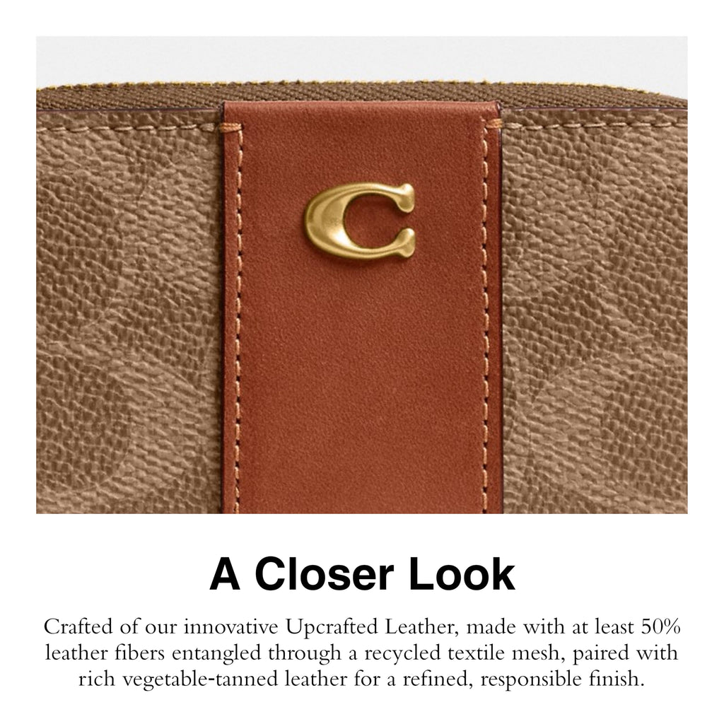 Coach Women's Crystal Signature Jacquard Essential Small Card Case, Mushroom, One Size