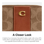 Coach Women's Crystal Signature Jacquard Essential Small Card Case, Mushroom, One Size