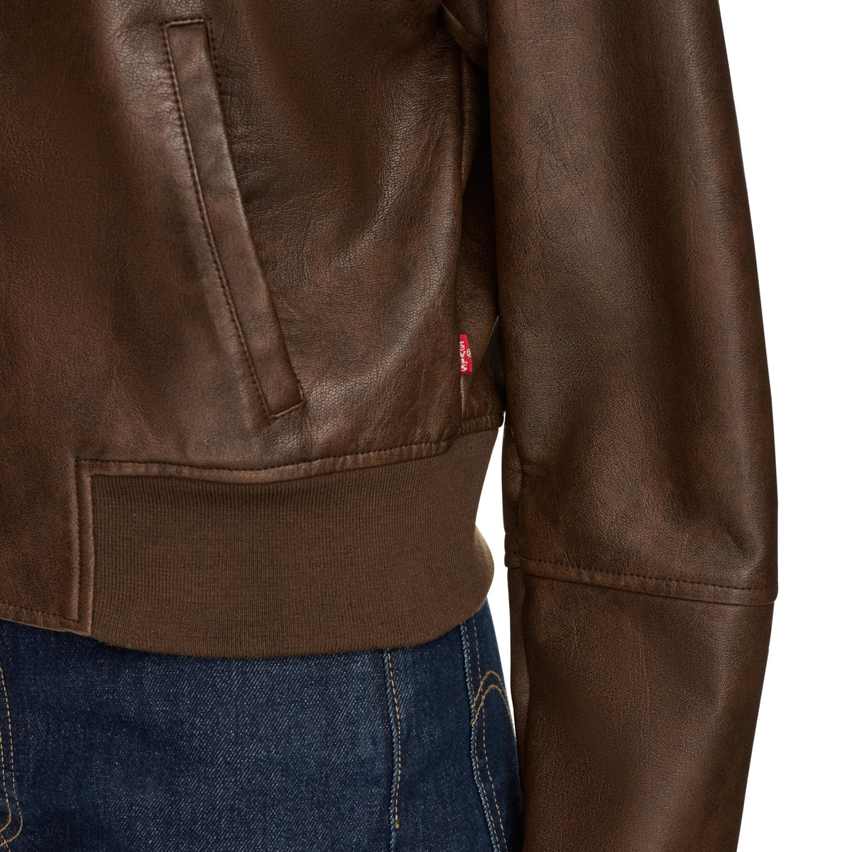 Levi's Women's Faux Leather Bomber With Laydown Collar