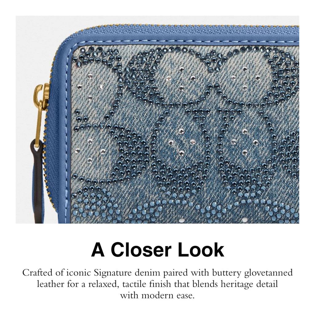 Coach Women's Crystal Signature Jacquard Essential Small Card Case, Mushroom, One Size