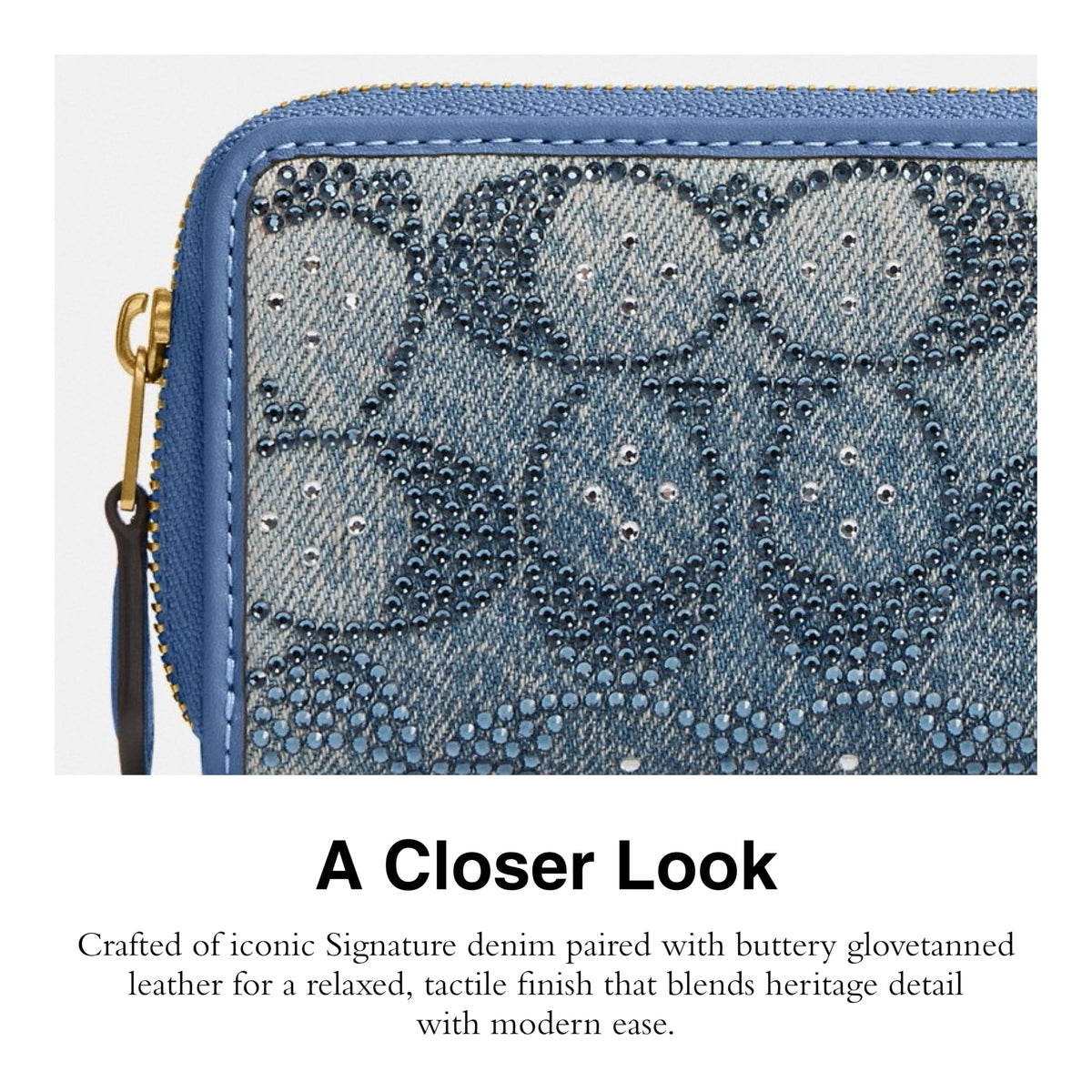 Coach Women's Crystal Signature Jacquard Essential Small Card Case, Mushroom, One Size