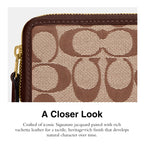 Coach Women's Crystal Signature Jacquard Essential Small Card Case, Mushroom, One Size