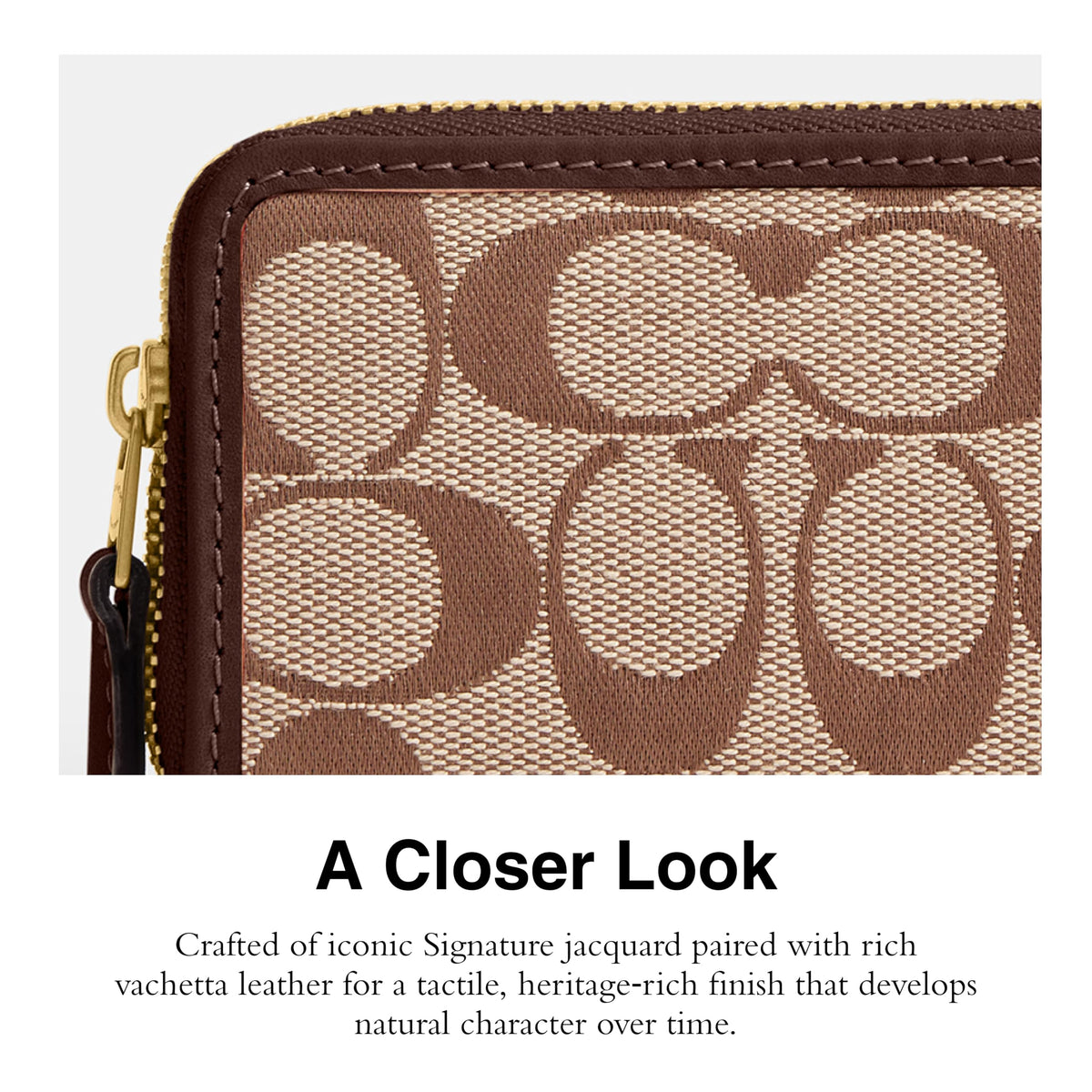 Coach Women's Crystal Signature Jacquard Essential Small Card Case, Mushroom, One Size