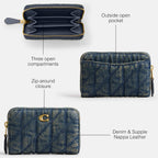 Coach Women's Crystal Signature Jacquard Essential Small Card Case, Mushroom, One Size