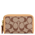 Coach Women's Crystal Signature Jacquard Essential Small Card Case, Mushroom, One Size