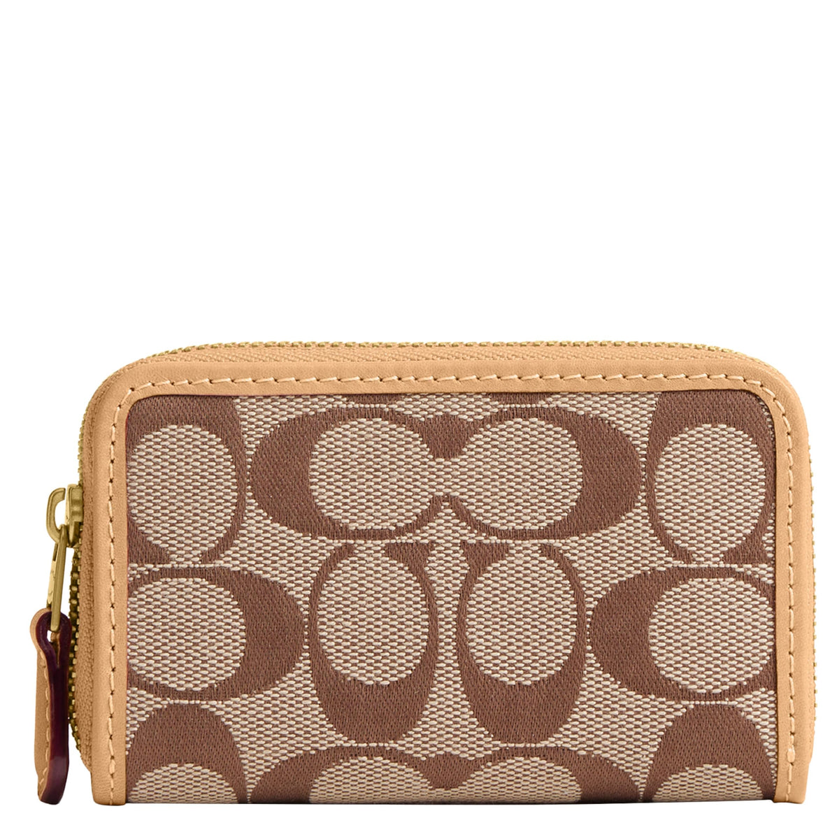 Coach Women's Crystal Signature Jacquard Essential Small Card Case, Mushroom, One Size