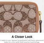 Coach Women's Crystal Signature Jacquard Essential Small Card Case, Mushroom, One Size