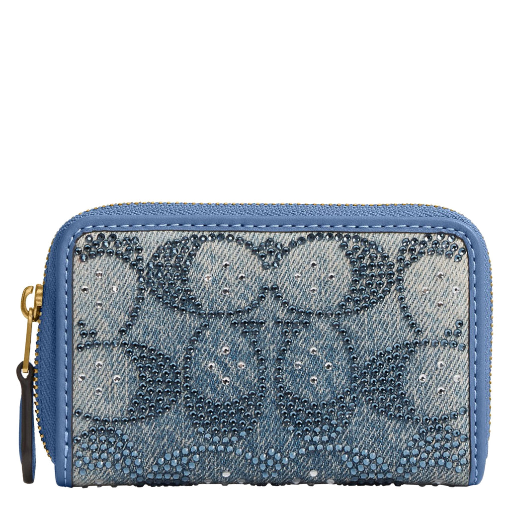Coach Women's Crystal Signature Jacquard Essential Small Card Case, Mushroom, One Size