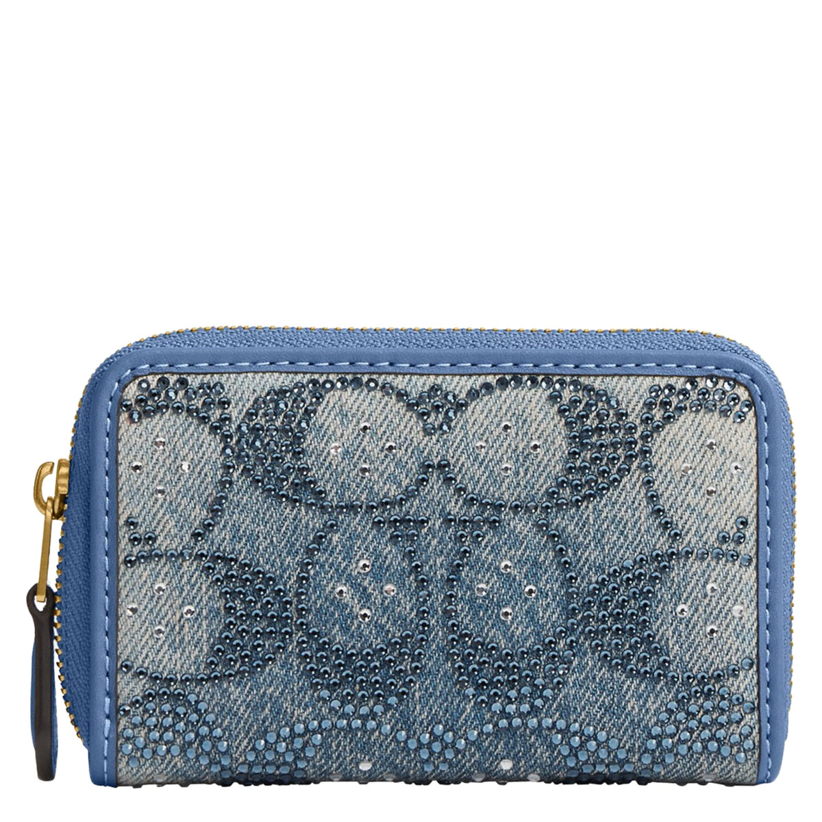 Coach Women's Crystal Signature Jacquard Essential Small Card Case, Mushroom, One Size
