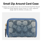 Coach Women's Crystal Signature Jacquard Essential Small Card Case, Mushroom, One Size