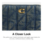 Coach Women's Crystal Signature Jacquard Essential Small Card Case, Mushroom, One Size